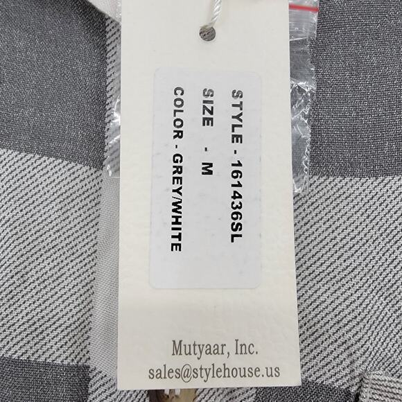 NEW Sim & Sam Women's Check Plaid Button Down Tank Top‎ Gray Size Medium - Picture 5 of 11